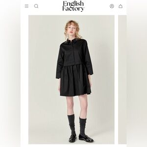 ENGLISH FACTORY NWOT Black Shirt Dress